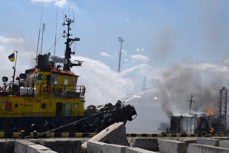 Kondisi Pelabuhan odessa Di Ukraina Setelah Mendapat Serangan Dari Drone Rusia